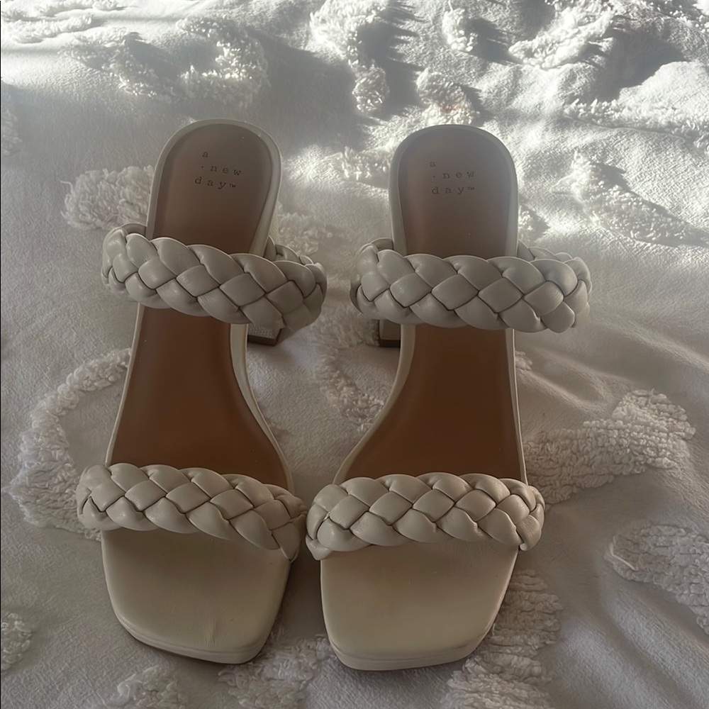A New Day Cream Elegant Sandals with Braided Details